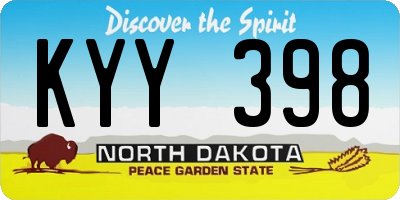 ND license plate KYY398