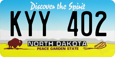 ND license plate KYY402