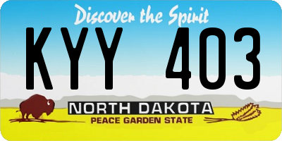 ND license plate KYY403