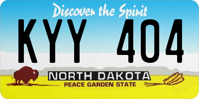 ND license plate KYY404