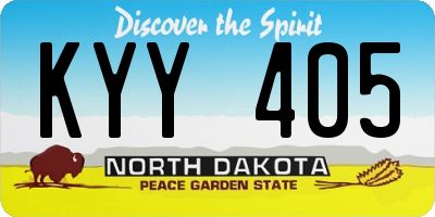 ND license plate KYY405