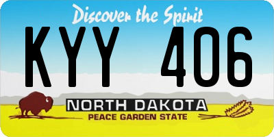 ND license plate KYY406