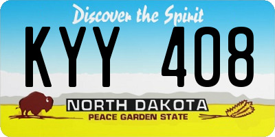 ND license plate KYY408