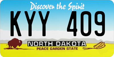 ND license plate KYY409