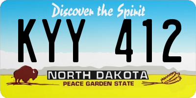 ND license plate KYY412