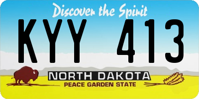 ND license plate KYY413