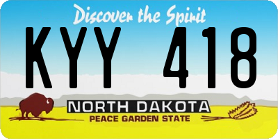 ND license plate KYY418