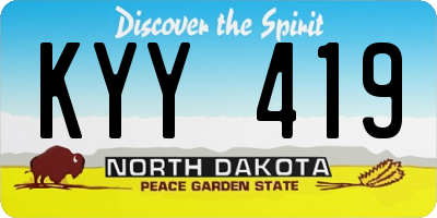 ND license plate KYY419