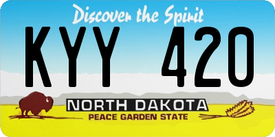 ND license plate KYY420