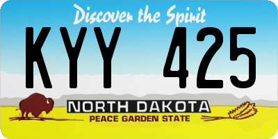 ND license plate KYY425