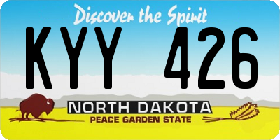 ND license plate KYY426