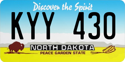 ND license plate KYY430