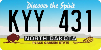 ND license plate KYY431