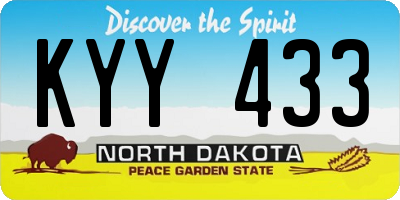 ND license plate KYY433