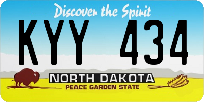 ND license plate KYY434