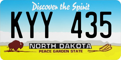 ND license plate KYY435