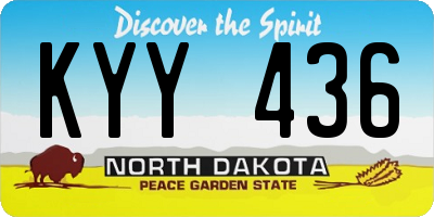 ND license plate KYY436