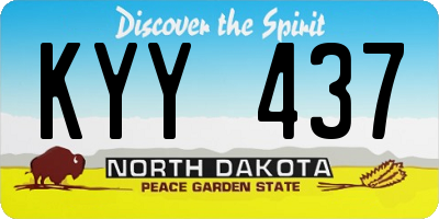 ND license plate KYY437