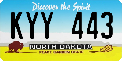 ND license plate KYY443