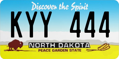 ND license plate KYY444