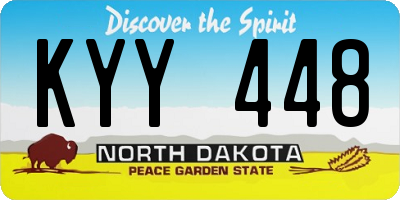 ND license plate KYY448