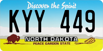 ND license plate KYY449