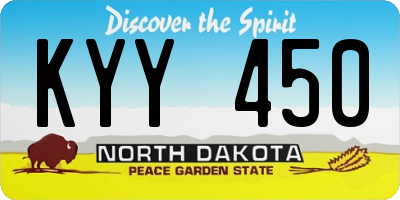 ND license plate KYY450