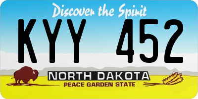 ND license plate KYY452