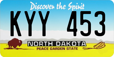 ND license plate KYY453