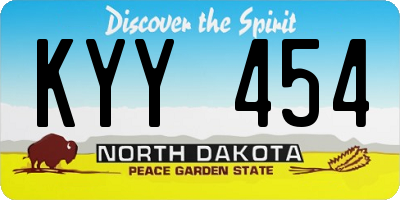 ND license plate KYY454