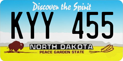 ND license plate KYY455