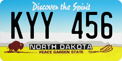 ND license plate KYY456