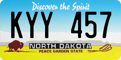 ND license plate KYY457