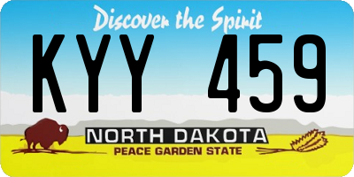 ND license plate KYY459
