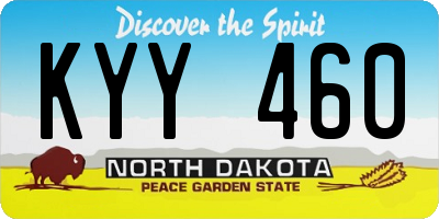 ND license plate KYY460