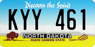 ND license plate KYY461