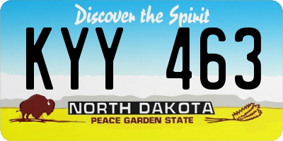 ND license plate KYY463