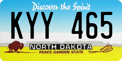 ND license plate KYY465