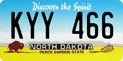 ND license plate KYY466