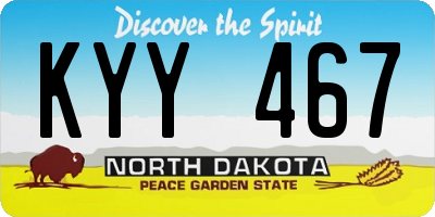 ND license plate KYY467