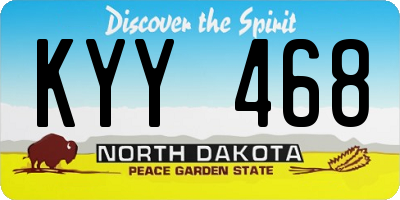 ND license plate KYY468
