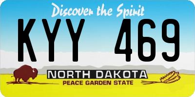 ND license plate KYY469