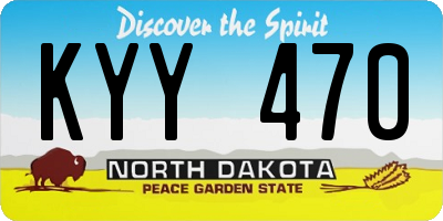 ND license plate KYY470
