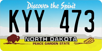 ND license plate KYY473