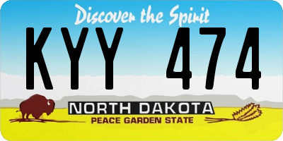 ND license plate KYY474