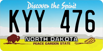 ND license plate KYY476