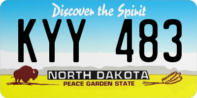 ND license plate KYY483