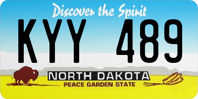 ND license plate KYY489
