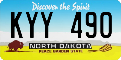 ND license plate KYY490