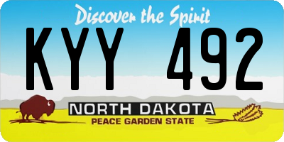ND license plate KYY492